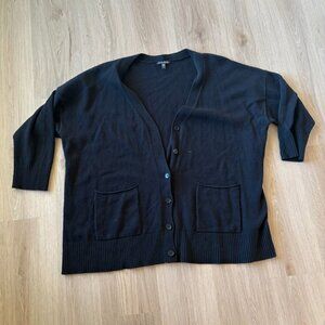 ** Eileen Fisher long black cashmere blend cardigan XL